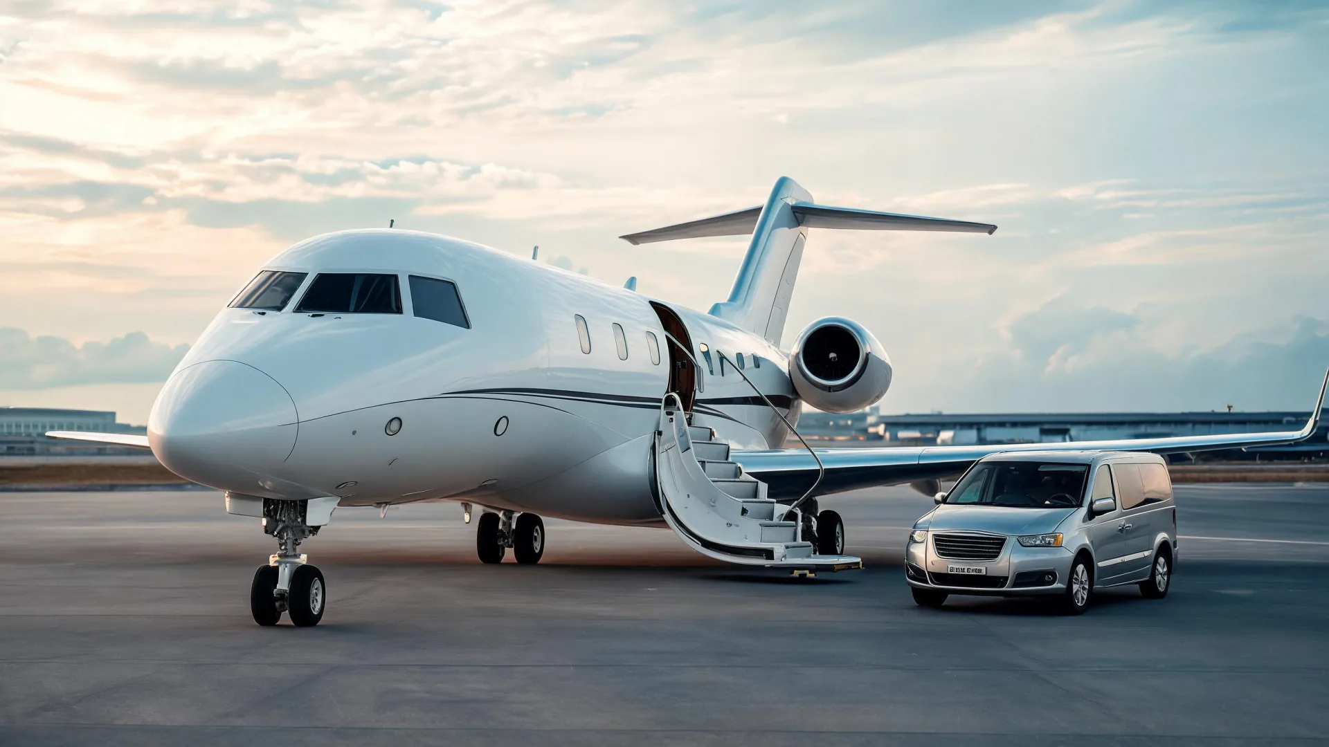 Private aircraft receiving professional ground handling support